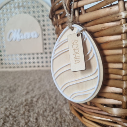 Basket hanger - Layered Egg with name tag