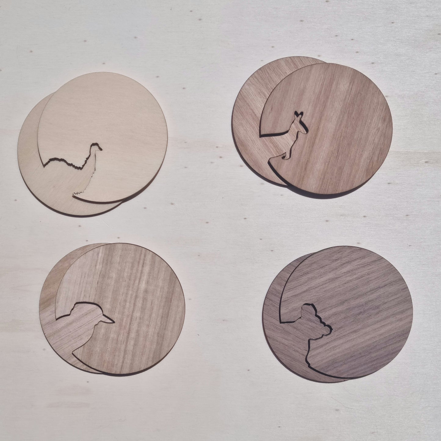 Cutout coasters - Australian Animals