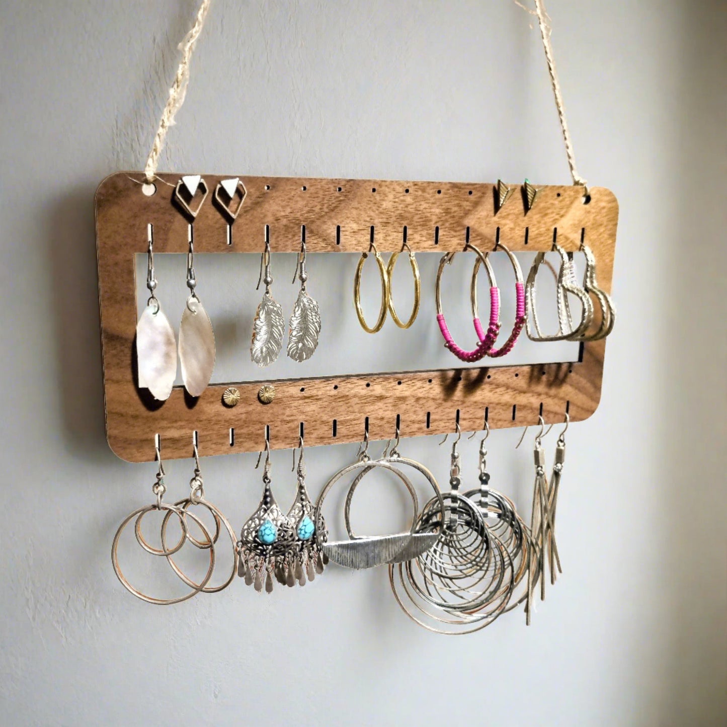 Hanging 2 tiers earring holder