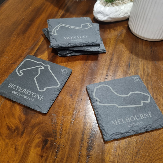 Slate coaster - Formula 1 race track