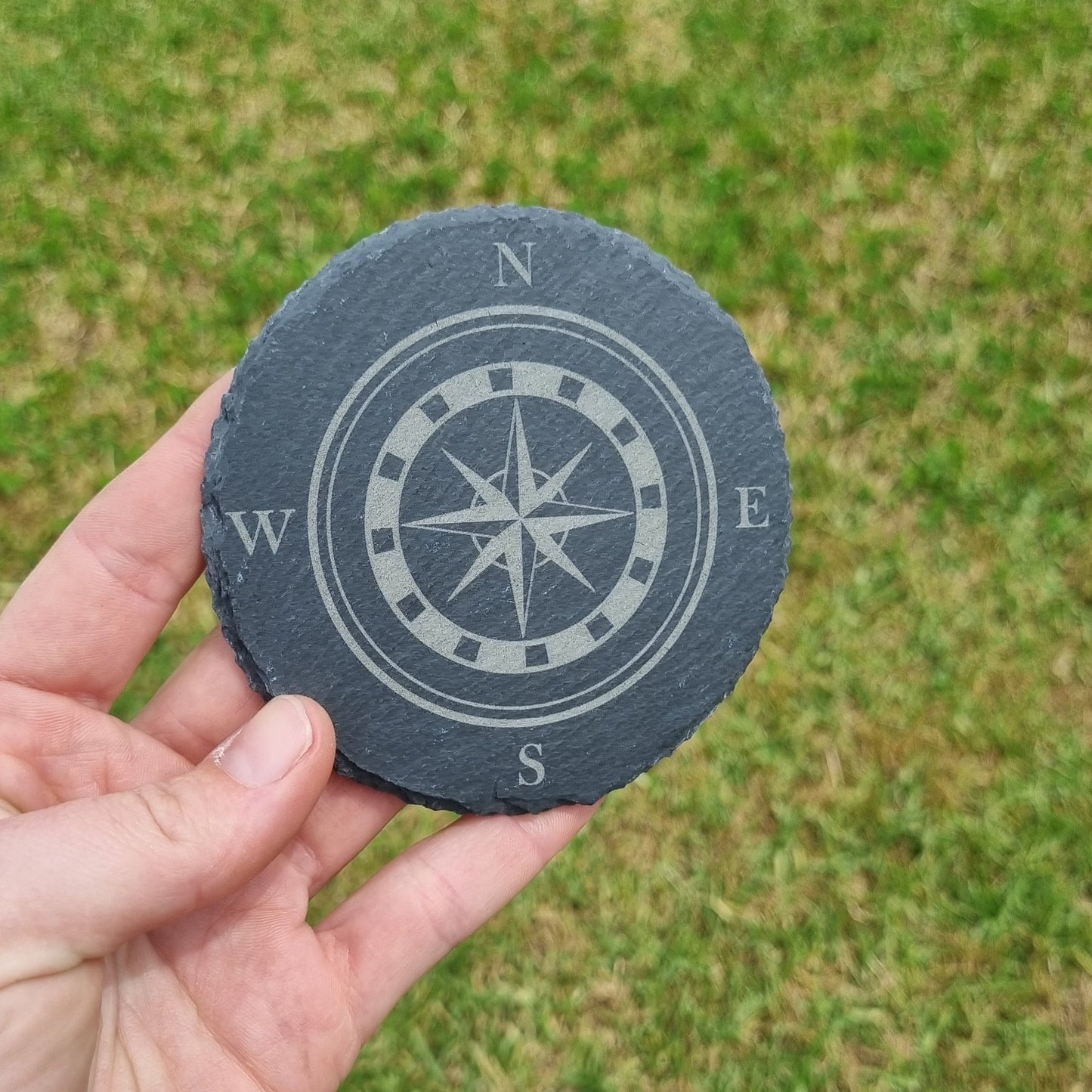 Slate coaster - Compass