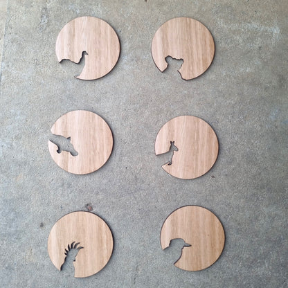 Cutout coasters - Australian Animals