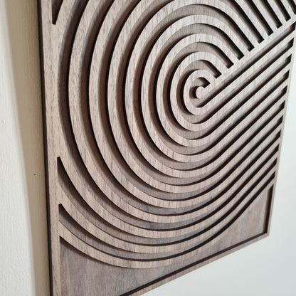 Geometric loops wood wall art - set of 3