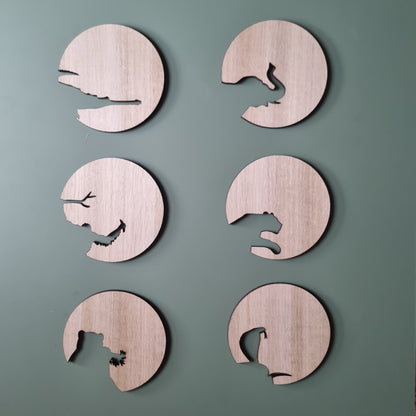 Cutout coasters - Asian Animals