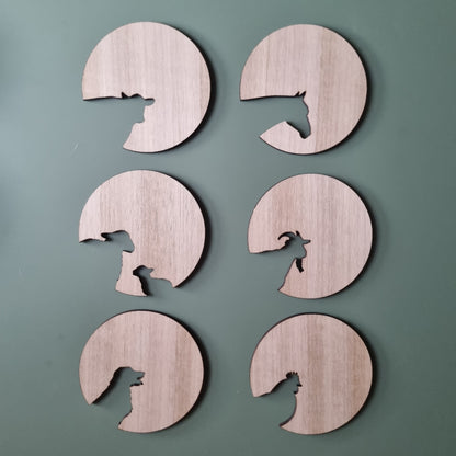 Cutout coasters - Farm Animals