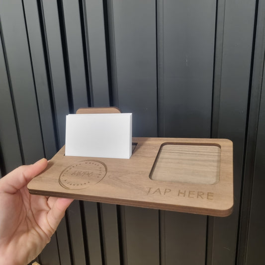 Tyro reader and business card holder - engraved logo