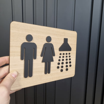 Bathroom and shower sign