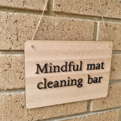 Hanging wood and acrylic sign - 23x16