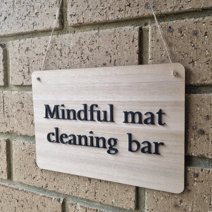 Hanging wood and acrylic sign - 23x16
