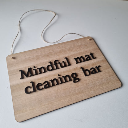 Hanging wood and acrylic sign - 23x16