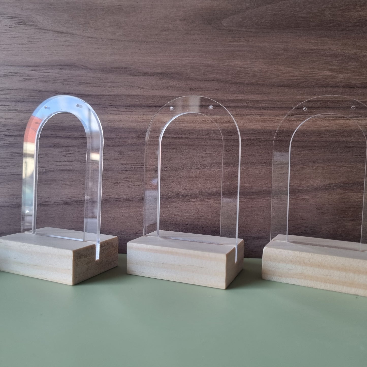 Wood block earring holder - single pair