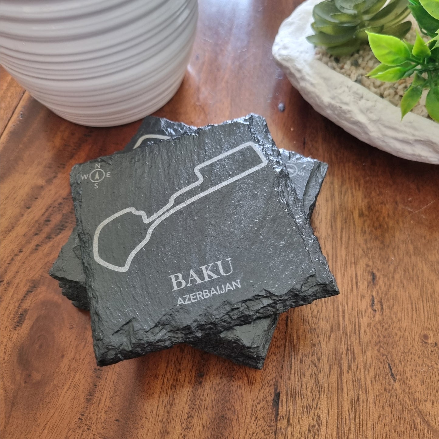 Slate coaster - Moto GP race track