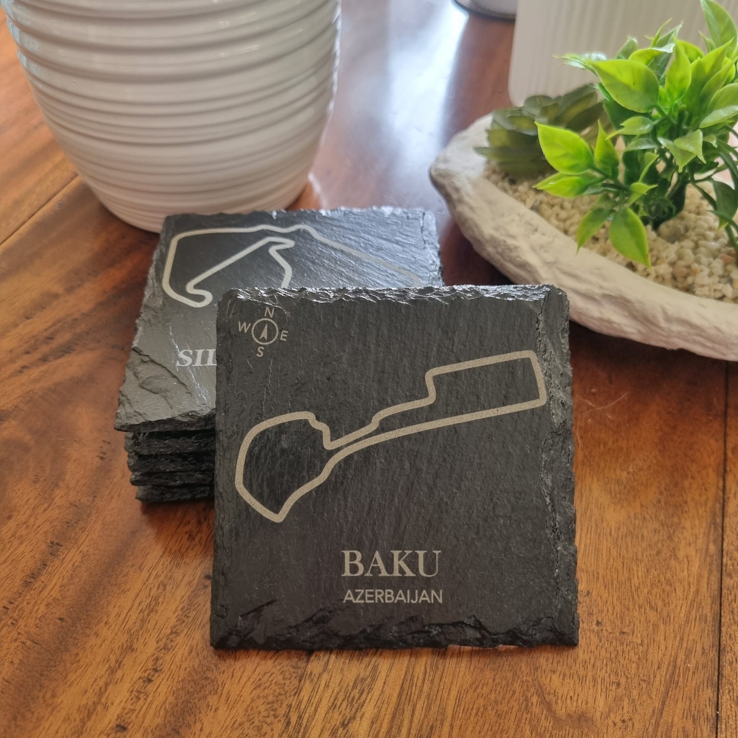 Slate coaster - Moto GP race track
