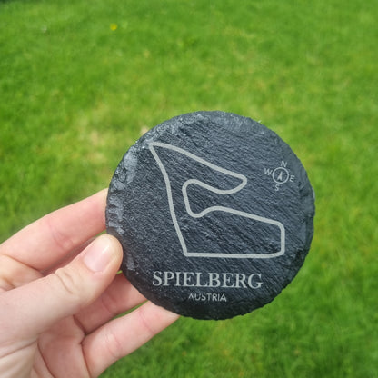 Slate coaster - Formula 1 race track - round