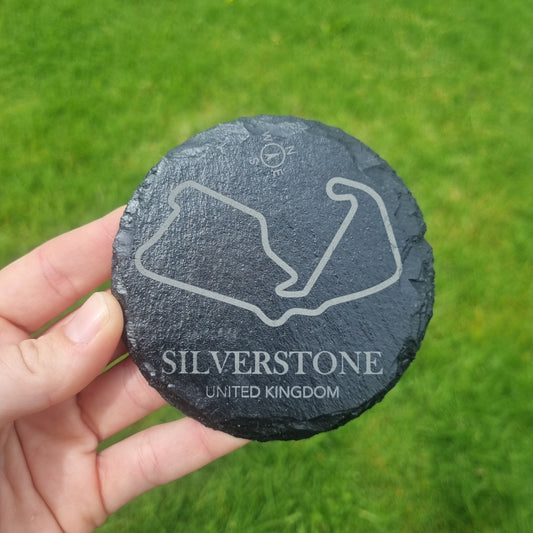 Slate coaster - Formula 1 race track - round