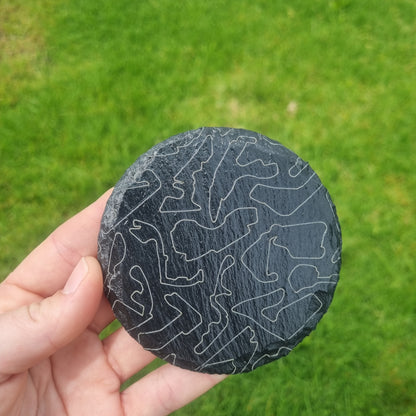 Slate coaster - Formula 1 race track outlines - round