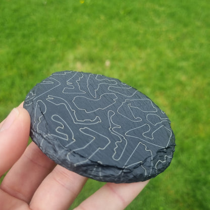 Slate coaster - Formula 1 race track outlines - round
