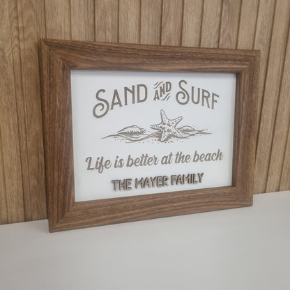 Family Name Sign - Sand and Surf