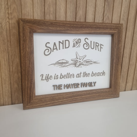 Family Name Sign - Sand and Surf