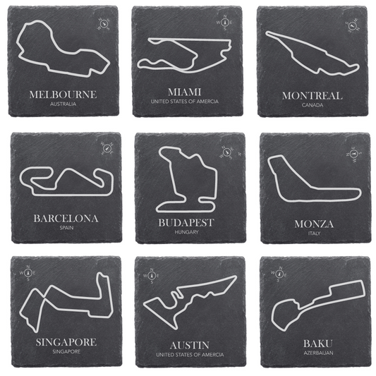 Slate coaster - Formula 1 race track