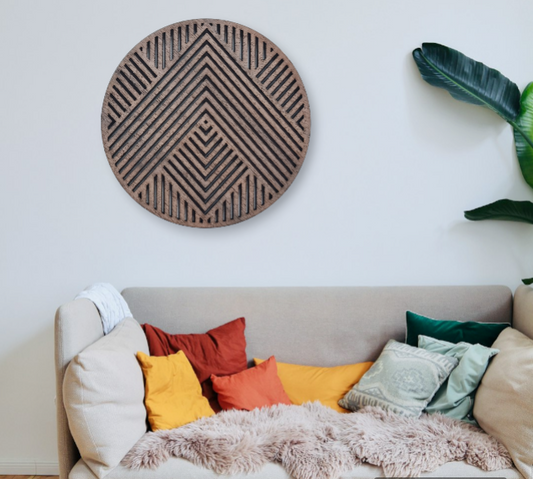 Geometric wood wall art - Round