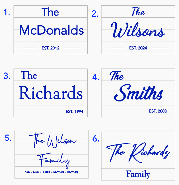 Family name sign - slat design