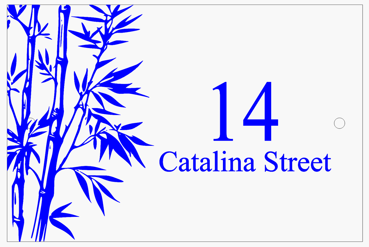 Slate House number Plaque - Bamboo design