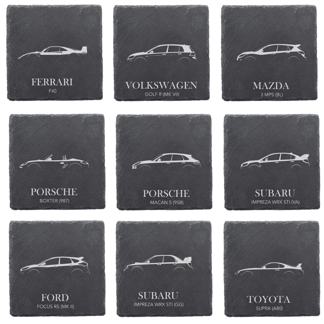 Slate coaster - Car silhouette