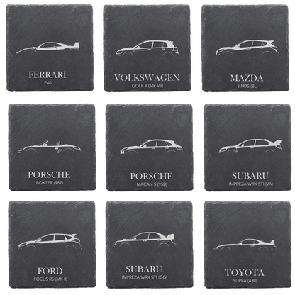 Slate coaster - Car silhouette