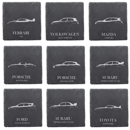 Slate coaster - Car silhouette