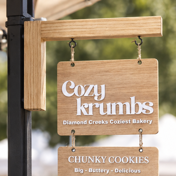 Wooden bracket (for hanging tiered sign)