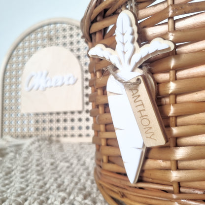 Basket hanger - Layered Carrot with name tag