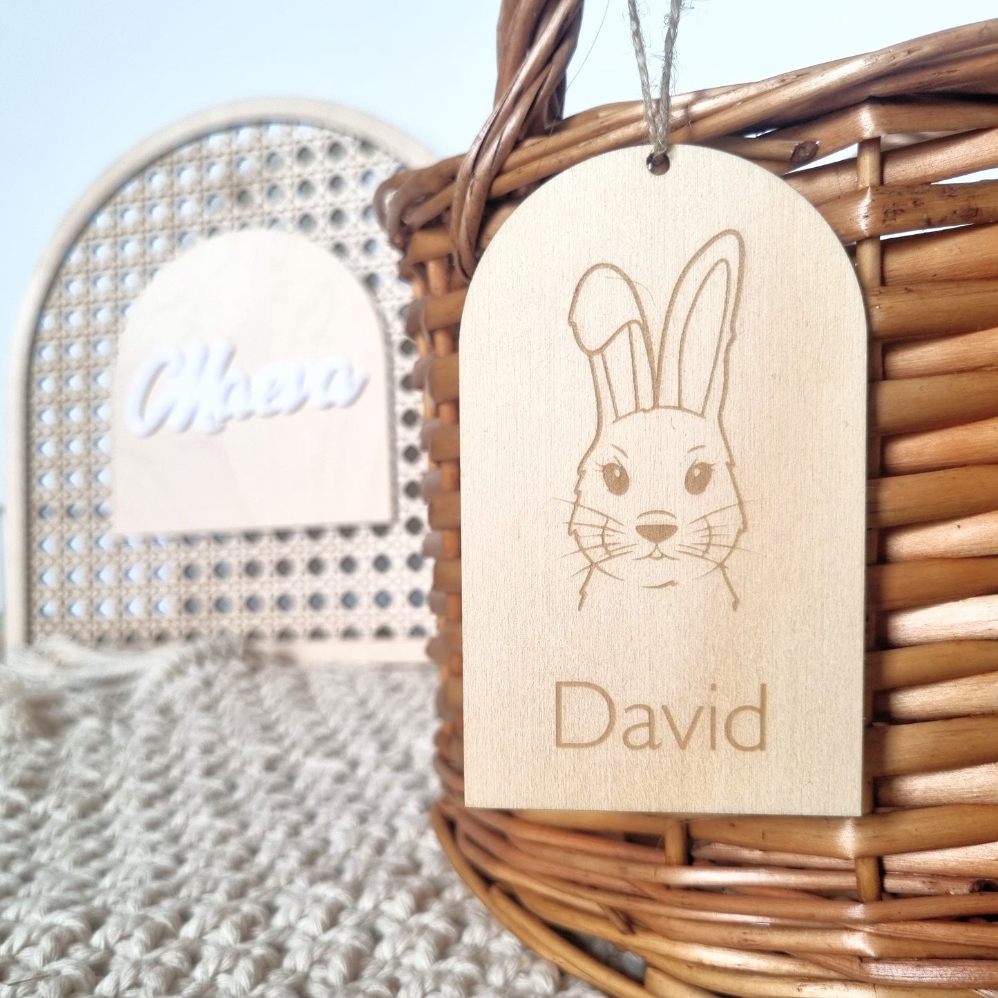 Basket hanger - Arched Bunny