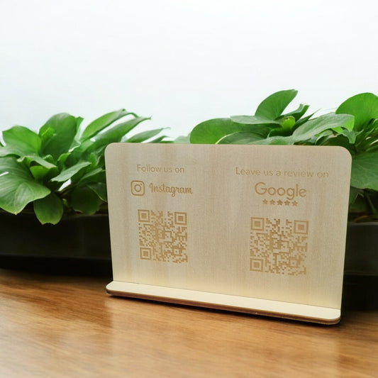 Dual QR code sign - Social media and Google review