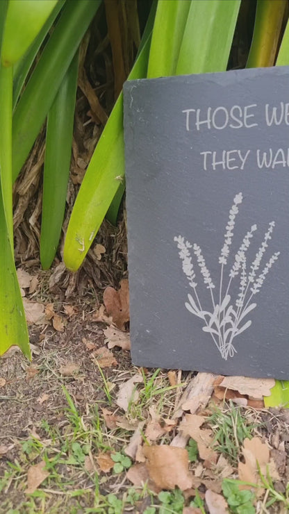 Slate Memorial Plaque - Floral design