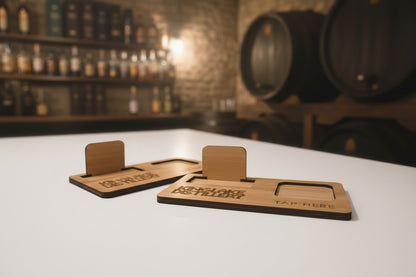 Square reader and business card holder - engraved logo