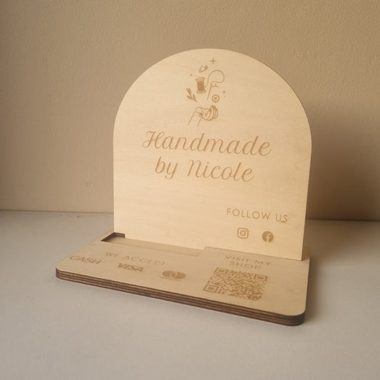 Business Station - Logo, social media icons, business card holder, payment method, QR code