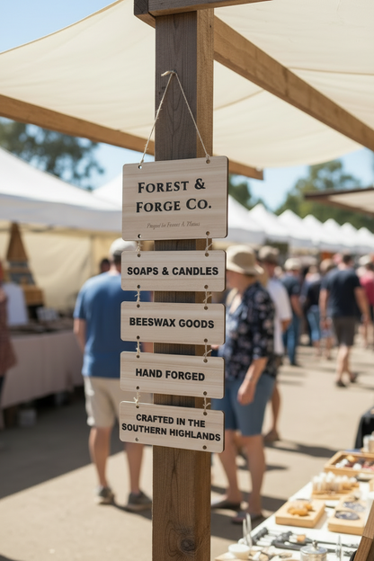 Hanging tiered signs