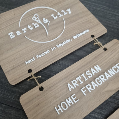Hanging tiered signs - single sided