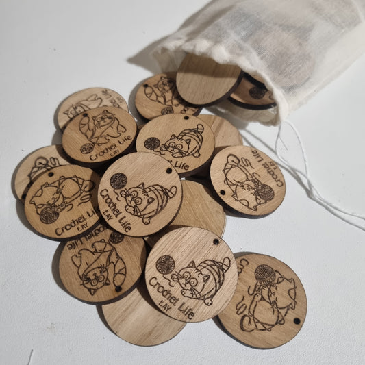 Bulk personalised 4cm tags
