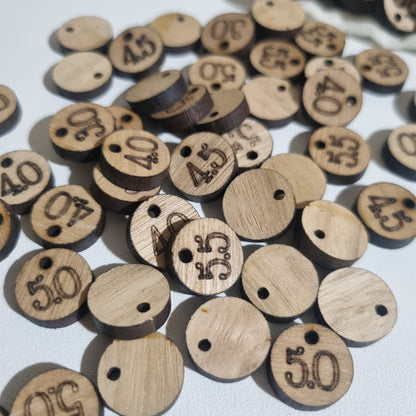 Bulk personalised 1.5cm tags