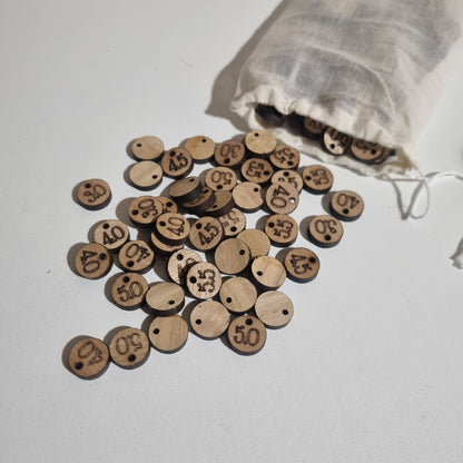Bulk personalised 1.5cm tags