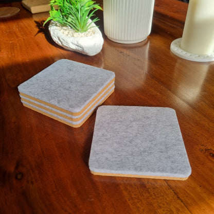 Cork and felt coaster - Grey
