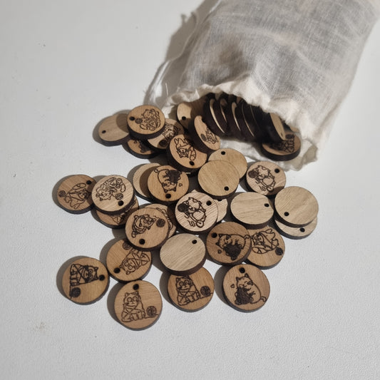 Bulk personalised 2cm tags