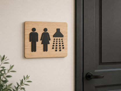 Bathroom and shower sign